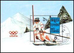 Kambodscha 1987  Olympische Winterspiele 1988 in Calgary