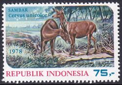Indonesien 1978  Naturschutz: Sambar