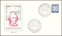 1961  Freimarken: Bedeutende Deutsche 207 - Lessing