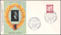 1962  Freimarken: Bedeutende Deutsche 209 - Schiller