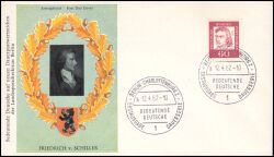 1962  Freimarken: Bedeutende Deutsche 209 - Schiller