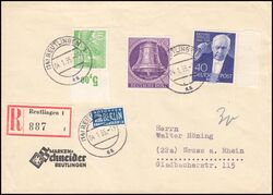1955  Mischfrankatur auf R-Brief