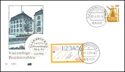 1993  Letzter Verwendungstag der alten Postleitzahl - Saarbrcken