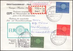 1960  Mischfrankatur auf R-Brief