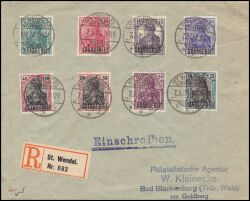 1920  Mischfrankatur auf Einschreibebrief