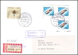 1992  Mischfrankatur auf R-Brief