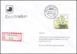 1991  Einzelfrankatur auf R-Brief