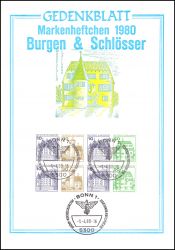 1980  Freimarken: Burgen & Schlsser aus Markenheftchen
