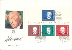 1968  1. Todestag von Konrad Adenauer - Blockausgabe