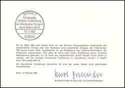 1982  Ministerkarte - 100. Jahrestag der Entdeckung des Tuberkulose-Erregers durch Robert Koch