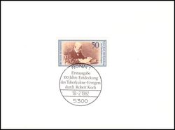 1982  Ministerkarte - 100. Jahrestag der Entdeckung des Tuberkulose-Erregers durch Robert Koch