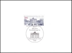 1991  Ministerkarte - 200 Jahre Brandenburger Tor