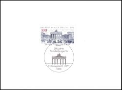 1991  Ministerkarte - 200 Jahre Brandenburger Tor