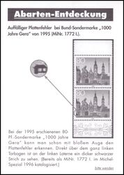 1995  1000 Jahre Gera mit Plattenfehler