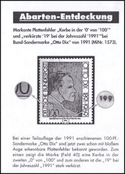 1991  100. Geburtstag von Otto Dix mit Plattenfehler