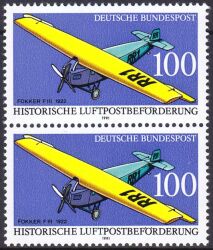 1991  Historische Luftpostbeförderung mit Plattenfehler