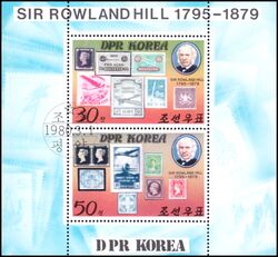 Korea-Nord 1980  100. Todestag von Sir Rowland Hill