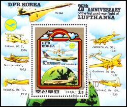 Korea-Nord 1980  25. Jahrestag des ersten Nachkriegsfluges der Lufthansa