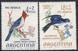 Argentinien 1964  Kinderhilfe: Vögel