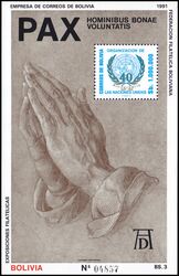 Bolivien 1991  Frieden - Kupferstich von Albrecht Drer