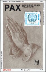 Bolivien 1991  Frieden - Kupferstich von Albrecht Dürer