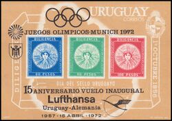 Uruguay 1972  15 Jahre Lufthansa-Verbindung Uruguay-Deutschland