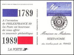 1989  Postkarte - PHILEXFRANC 89