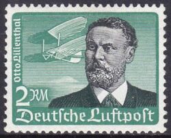 1934  Flugpostmarke - 2 RM Otto Lilienthal