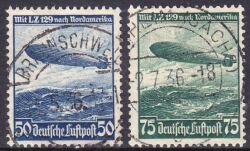 1936  Flugpostmarken: Fahrt des LZ 129 nach Nordamerika