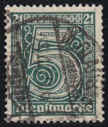 1920  Dienstmarke für Preußen mit Ablösungsziffer "21"