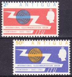 Antigua 1965  100 Jahre Internationale Fernmeldeunion (ITU)