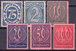 1922  Dienstmarken: Wertziffern -