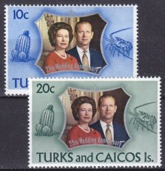 Turks & Caicos Inseln 1972  Silberhochzeit des Königspaares