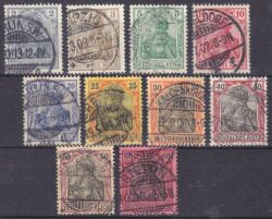 1902  Freimarken: Germania ohne Wasserzeichen