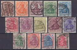 1920  Freimarken: Germania in Farbänderungen