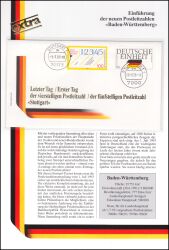 1993  Einfhrung der neuen Postleitzahlen - Baden-Wrttemberg