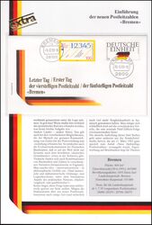 1993  Einfhrung der neuen Postleitzahlen - Bremen