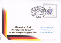 1999  Brief mit Stempel von 1999 und Marke von 2000