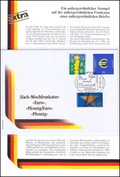 2002  3fach-Mischfrankatur in Euro und Pfennig