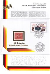 1997  100. Todestag des Postreformers Heinrich v. Stephan