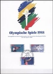 1988  Sommerspiele Seoul 1988 - Sonderblatt mit Ersttagsstempel