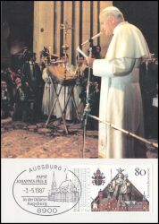 1987  Maximumkarte - Besuch von Papst Johannes Paul II.