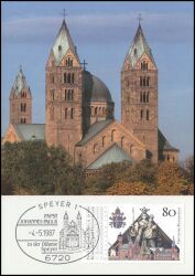 1987  Maximumkarte - Besuch von Papst Johannes Paul II.