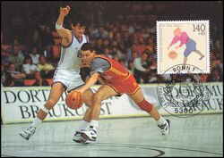 1990  Maximumkarte - Sporthilfe: Basketball