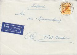 1949  Freimarke mit rotem Aufdruck Berlin