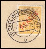 1949  Freimarke mit rotem Aufdruck Berlin