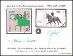 1992  Deutsche Sporthilfe - Sondermarken-Entwurf