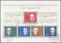 1959  Blockausgabe: Einweihung der Beethovenhalle in Bonn