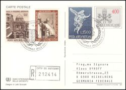 1985  Ganzsache mit Zusatzfrankatur