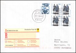 1998  Mischfrankatur auf R-Brief